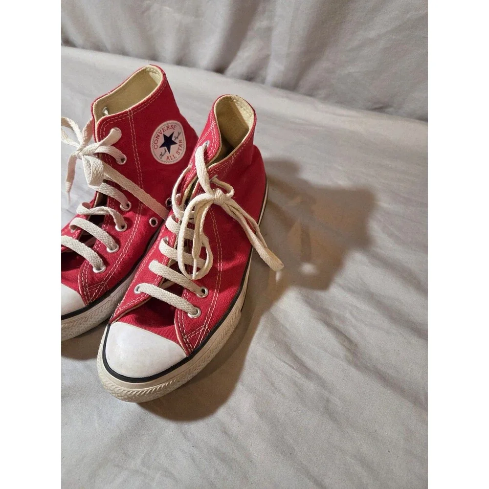VTG Y2K CONVERSE All Star Red Hi-top tennis shoes kids 9 skater retro cons